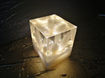 Resin Cube | Night Light Cube - Bunny Tail - White