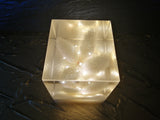 Resin Cube | Night Light Cube - Bunny Tail - White