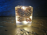 Resin Cube | Night Light Cube - Pine Cones