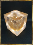 Resin Cube | Night Light Cube - Bunny Tail - Natural