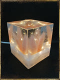 Resin Cube | Night Light Cube - Bunny Tail - Pink