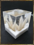 Resin Cube | Night Light Cube - Bunny Tail - White